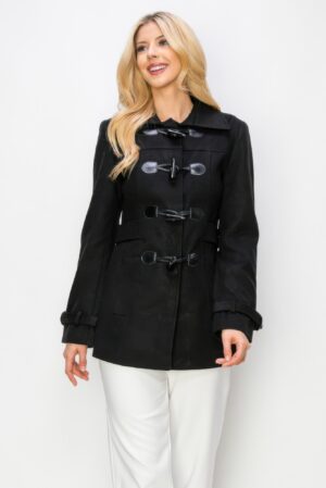 Structured Mid-Length Toggle Peacoat with Pockets