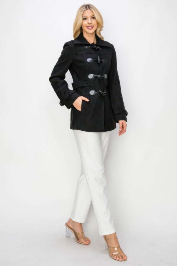 Structured Mid-Length Toggle Peacoat with Pockets