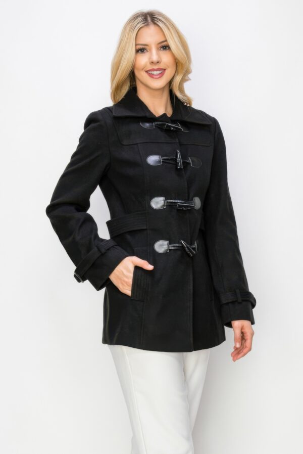 Structured Mid-Length Toggle Peacoat with Pockets