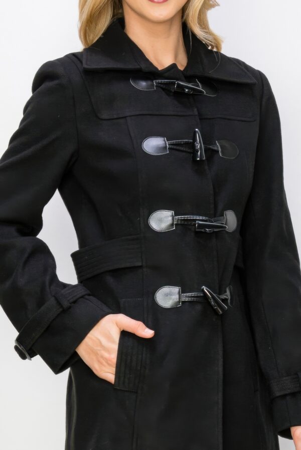 Structured Mid-Length Toggle Peacoat with Pockets