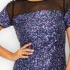 Sparkle Sequin Mesh Cap Sleeve Mini Dress