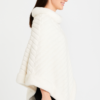 Diagonal Ribbed Faux Fur Poncho – Winter White