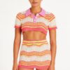 Zig Zag Crochet Two-Piece Set – Multicolor