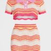 Zig Zag Crochet Two-Piece Set – Multicolor