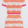 Zig Zag Crochet Two-Piece Set – Multicolor