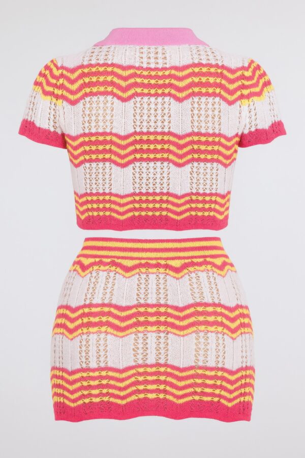 Zig Zag Crochet Two-Piece Set – Multicolor