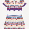 Zig Zag Crochet Crop Top & Mini Skirt Set – Multicolor