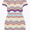 Zig Zag Crochet Crop Top & Mini Skirt Set – Multicolor