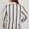 Plus Size Vertical-Stripe Button-Down Blouse