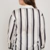 Plus Size Vertical-Stripe Button-Down Blouse