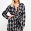 Plus Size Plaid Side-Tie Dress with Tulip Hem