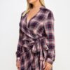 Plus-Size Plaid Side-Tie Dress with Tulip Hem