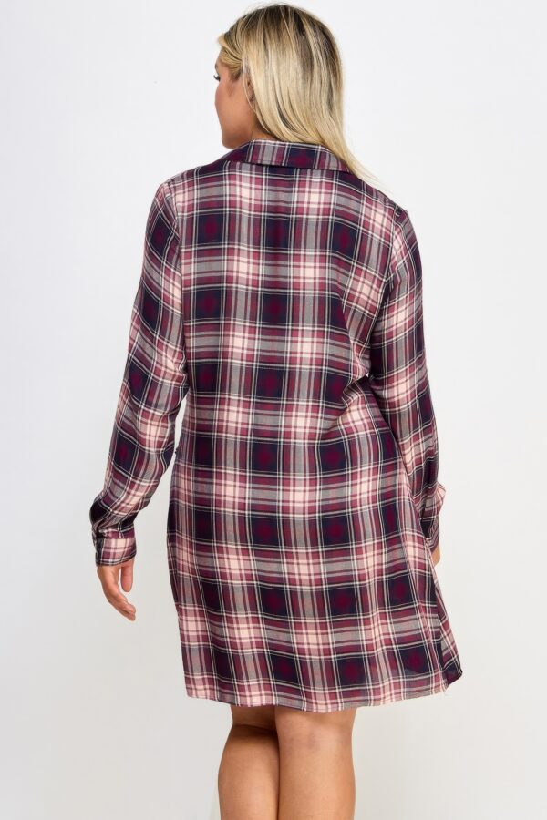 Plus-Size Plaid Side-Tie Dress with Tulip Hem