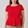 Plus Size Scuba Crepe Peplum Top – Scoop Neck