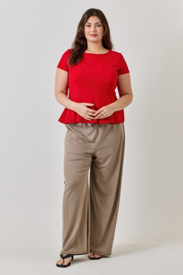 Plus Size Scuba Crepe Peplum Top – Scoop Neck