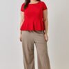 Plus Size Scuba Crepe Peplum Top – Scoop Neck