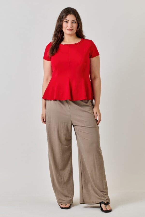 Plus Size Scuba Crepe Peplum Top – Scoop Neck