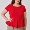 Plus Size Scuba Crepe Peplum Top – Scoop Neck