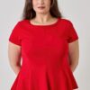 Plus Size Scuba Crepe Peplum Top – Scoop Neck