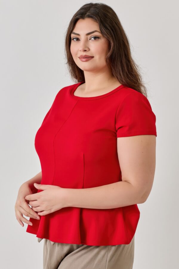 Plus Size Scuba Crepe Peplum Top – Scoop Neck