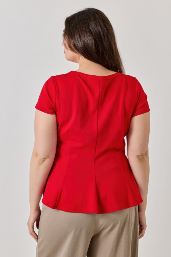 Plus Size Scuba Crepe Peplum Top – Scoop Neck