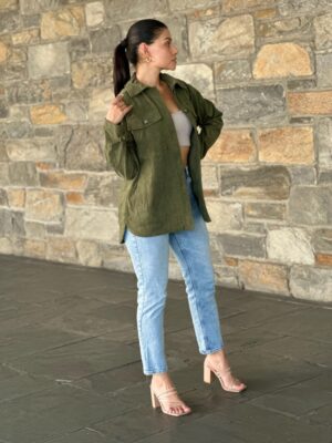 Oversized Corduroy Shacket – Utility Button-Down