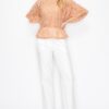 Boxy Crochet Lace Blouse with Floral Embroidery