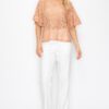 Boxy Crochet Lace Blouse with Floral Embroidery