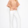 Boxy Crochet Lace Blouse with Floral Embroidery