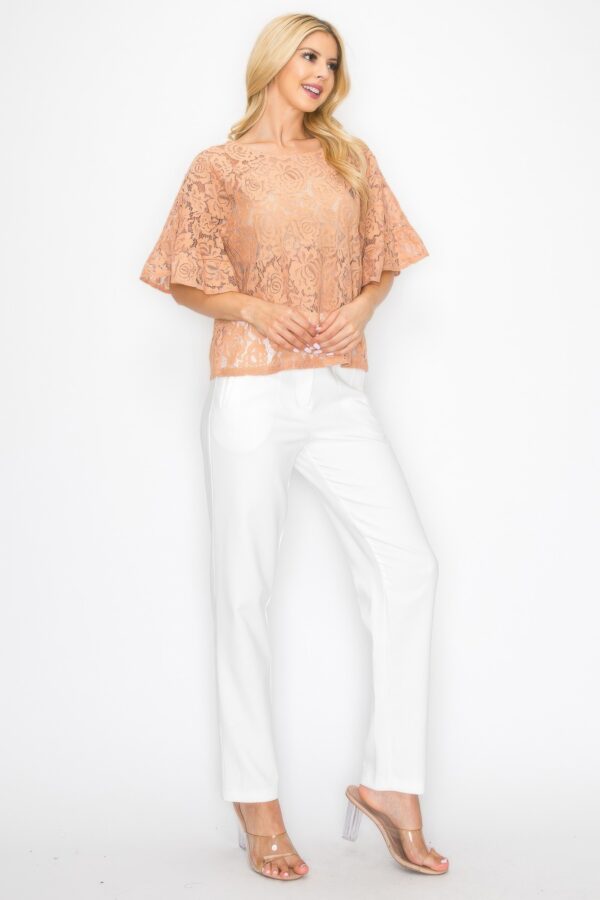 Boxy Crochet Lace Blouse with Floral Embroidery