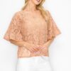 Boxy Crochet Lace Blouse with Floral Embroidery