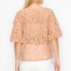 Boxy Crochet Lace Blouse with Floral Embroidery