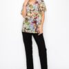 Sheer Cowl Neck Top – Neon Floral Whimsgoth