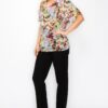 Sheer Cowl Neck Top – Neon Floral Whimsgoth