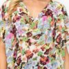 Sheer Cowl Neck Top – Neon Floral Whimsgoth