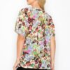 Sheer Cowl Neck Top – Neon Floral Whimsgoth