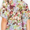 Sheer Cowl Neck Top – Neon Floral Whimsgoth