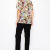 Sheer Cowl Neck Top – Neon Floral Whimsgoth