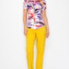 Watercolor Belted Blouse with Snap Front – Short Sleeve