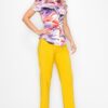 Watercolor Belted Blouse with Snap Front – Short Sleeve