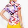 Watercolor Belted Blouse with Snap Front – Short Sleeve
