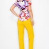 Watercolor Belted Blouse with Snap Front – Short Sleeve