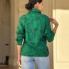Face-Print Long Sleeve Button-Down Blouse