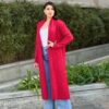 Clover Fine-Knit Midi Cardigan with Pockets