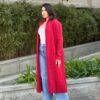 Clover Fine-Knit Midi Cardigan with Pockets