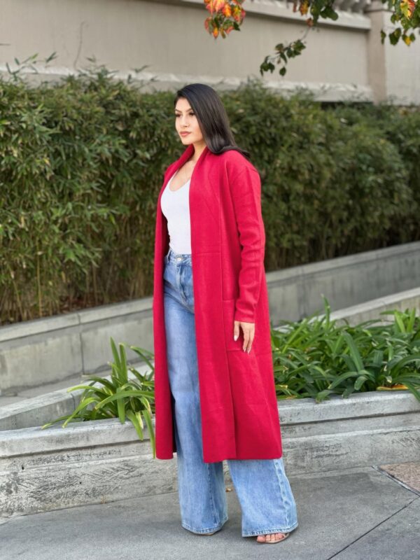Clover Fine-Knit Midi Cardigan with Pockets