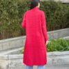 Clover Fine-Knit Midi Cardigan with Pockets