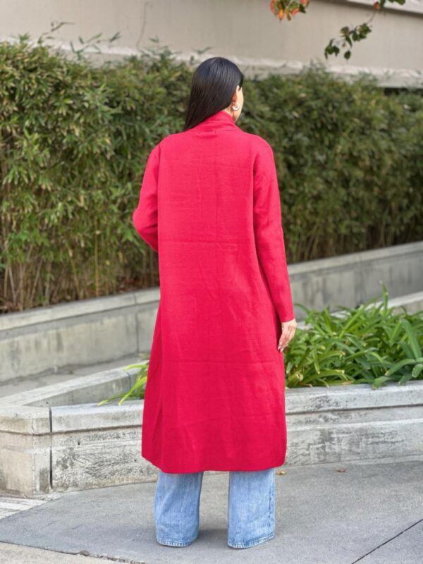 Clover Fine-Knit Midi Cardigan with Pockets