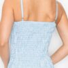 Checker Front-Knot Smocked Midi Dress in Stretch Blend