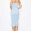 Checker Front-Knot Smocked Midi Dress in Stretch Blend
